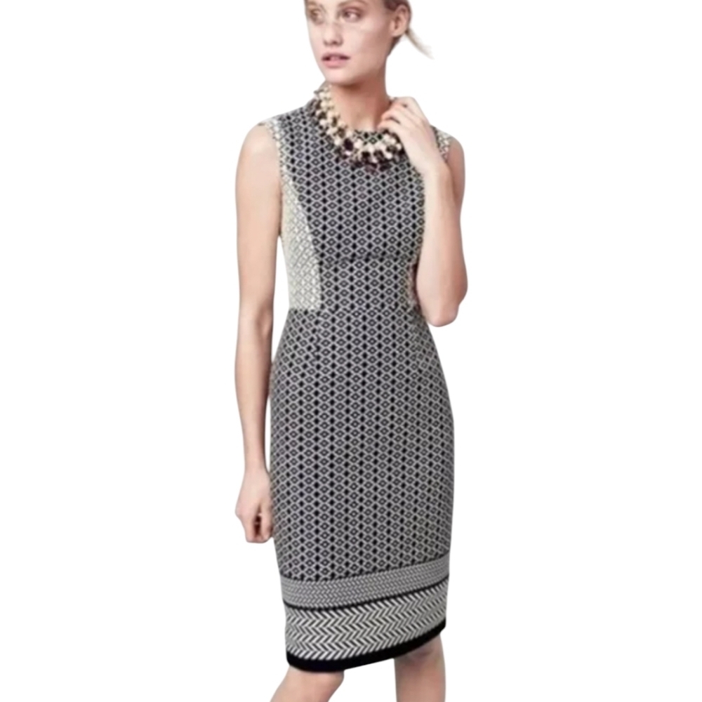 J. Crew Black and White Patterned Dress